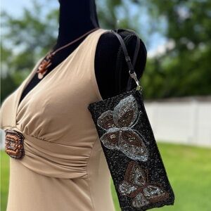 Y2k butterfly Beaded Clutch